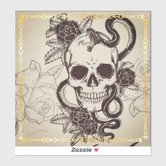 Halloween schedelpatroon sticker. sticker (Vel)