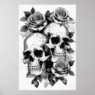 Halloween Schedels Digitale Kunst Download Poster