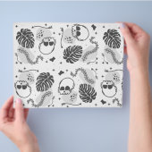 Halloween Schedels en Bladeren Scrapbook Papier  Flyer (Hand)