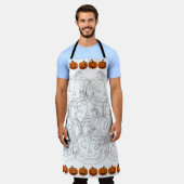 Halloween schets pompoen met decoratieve pomp schort (Gedragen)