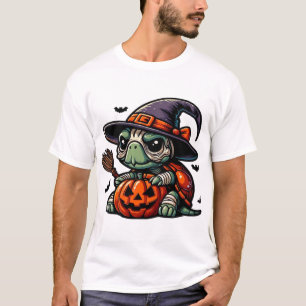 Halloween Schildpad Heks Hoed Kostuum Spooky T-shirt