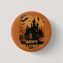 Halloween-Schloss unter Mondlicht Ronde Button 3,2 Cm