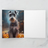 Halloween Schnauzer met pompoenen Kaart (Binnen)