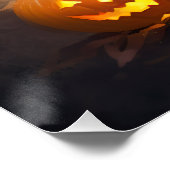 Halloween Schnauzer met pompoenen Perfect Poster (Hoek)