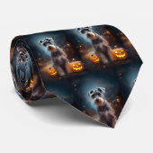 Halloween Schnauzer met pompoenen Stropdas (Opgerold)