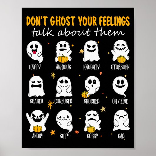 Halloween School Counselor Don't Ghost Your Feelin Poster (Voorkant)