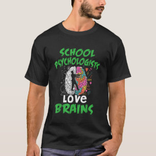 Halloween School psychologen houden van hersenen T-shirt