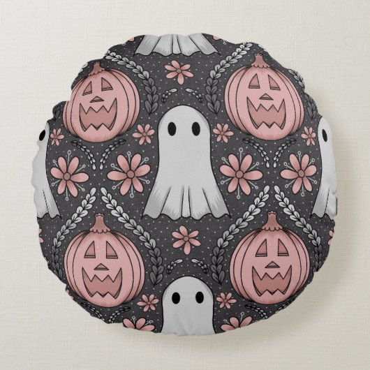 Halloween schoonheid  rond kussen (Voorkant)