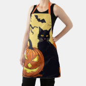 Halloween Schorten, Volle Maan Halloween Black Cat Schort (Insitu)