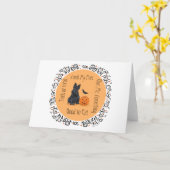 Halloween Schotse Terrier Kaart (Gele Bloem)