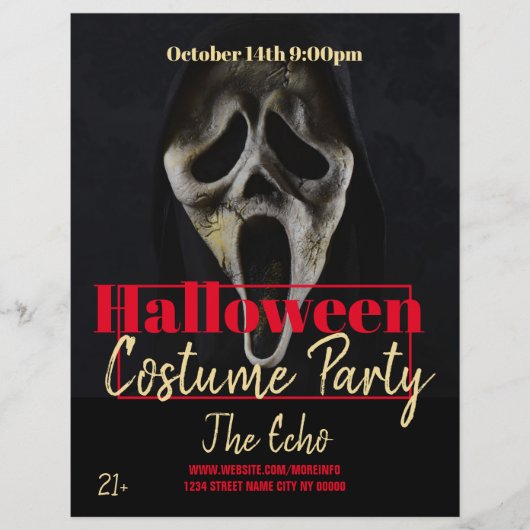 Halloween Scream Horror Costume Party Event Flyer (Voorkant)