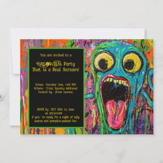 Halloween Scream-O-Rama Party Kaart (Voorkant)