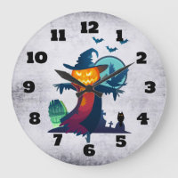 Halloween screcrow met vleermuizen en kippen