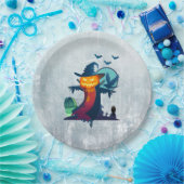 Halloween screcrow met vleermuizen en kippen papieren bordje (Feest)