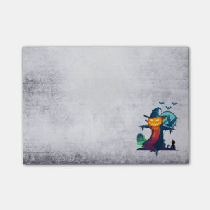 Halloween screcrow met vleermuizen en kippen post-it® notes