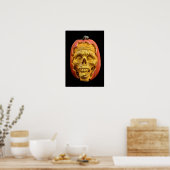 Halloween Sculpted Jack-O’-Lantern Scary Face Poster (Keuken)