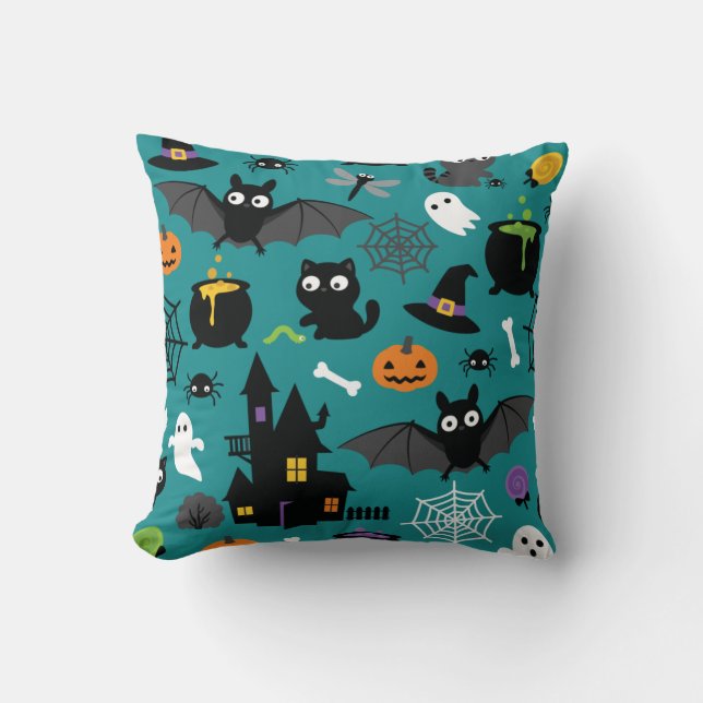 Halloween Seamless Pattern Kussen (Voorkant)