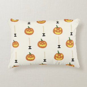 Halloween seamless pattern with pumpkins and candl accent kussen