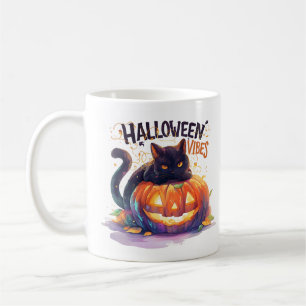 Halloween-sfeer – Glowende Pompoen Kat Koffiemok