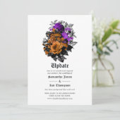 Halloween  Shabby Floral Wedding Update Kaart (Staand voorkant)