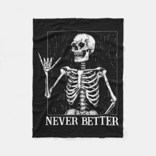Halloween Shaka Handgebaar Nooit Beter Skelet Fu Fleece Deken