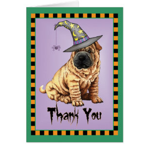 Halloween Shar-Pei Carte de remerciements