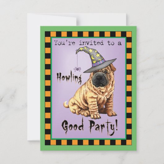 Halloween Shar-Pei Invitation (Voorkant)
