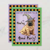 Halloween Shar-Pei Invitation (Voorkant / Achterkant)