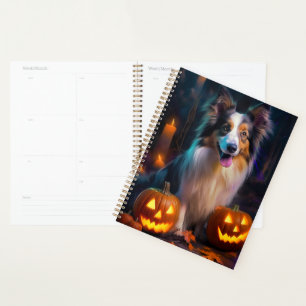 Halloween Shetland Sheepdog Avec la peur Citrouill