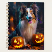 Halloween Shetland Sheepdog Avec la peur Citrouill (Devant)