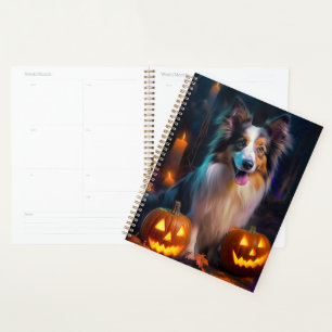 Halloween Shetland Sheepdog Avec la peur Citrouill