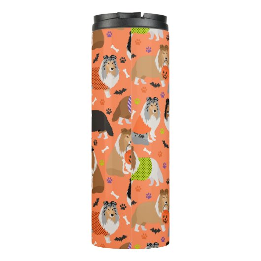 Halloween Shetland Sheepdog Sheltie Thermosbeker (Achterkant)