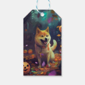 Halloween Shiba Inu met pompoenen eng Cadeaulabel (Achterkant)