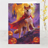 Halloween Shiba Inu Vampire Pumpkins eng Kaart (Gele Bloem)