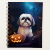 Halloween Shih Tzu Avec La Peur Citrouille (Devant)