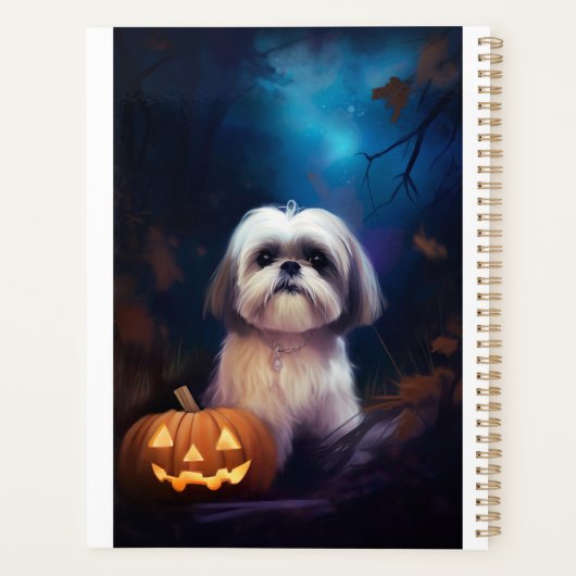 Halloween Shih Tzu Avec La Peur Citrouille (Dos)