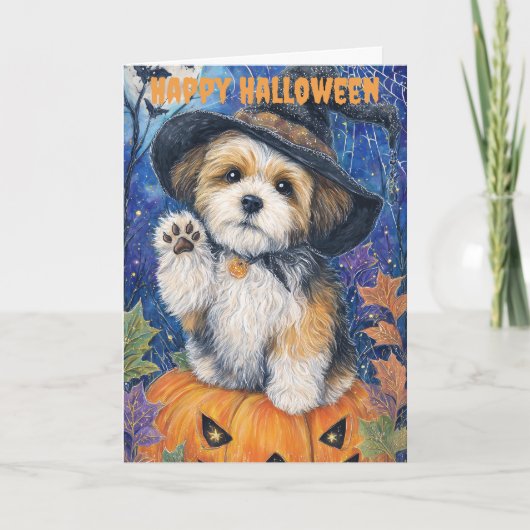 Halloween Shih Tzu Dog Feestdagen Kaart (Voorkant)