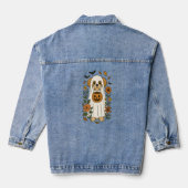 Halloween Shih Tzu met Herfst bloemen Denim Jacket (Achterkant)
