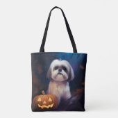 Halloween Shih Tzu met pompoenen eng Draagtas (Achterkant)