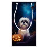 Halloween Shih Tzu met pompoenen eng Klein Cadeauzakje (Voorkant)