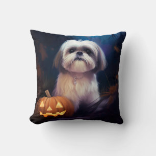 Halloween Shih Tzu met pompoenen eng Kussen