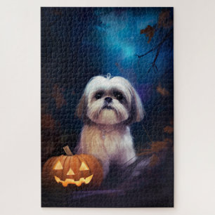Halloween Shih Tzu met pompoenen eng Legpuzzel