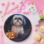 Halloween Shih Tzu met pompoenen eng Papieren Bordje (Feest)