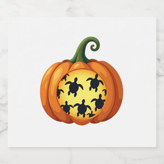 Halloween Shirt Pumpkin Turtle Zee Halloween Costu Sparkling Wijnetiket (Enkel label)