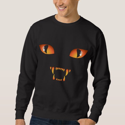 Halloween Shirt Spooky Black Cat Unisex Sweatshirt (Voorkant)