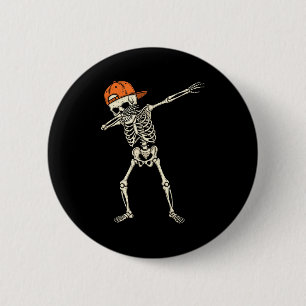 Halloween Shirten Cool Teen Boys Skeleton Dab Mann Ronde Button 5,7 Cm