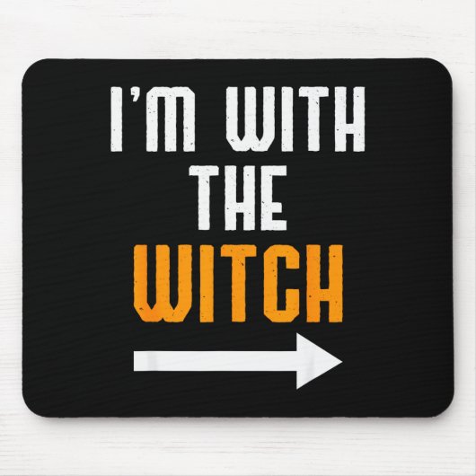 Halloween Shirts For Men I'm With The Witch Funny  Muismat (Voorkant)