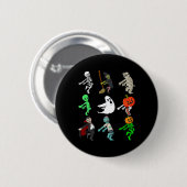 Halloween Shoot Dance Monsters Skeleton Boys Girls Ronde Button 5,7 Cm (Voorkant /achterkant)