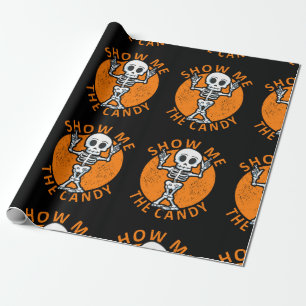 Halloween Show me Het Snoep Skelet Cadeaupapier