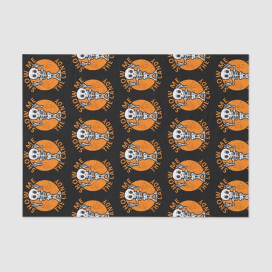 Halloween Show me Het Snoep Skelet Tissuepapier (Voorkant)